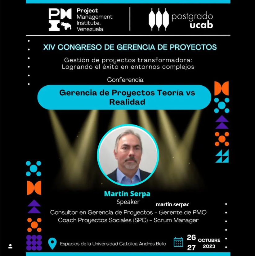 🚀 No te pierdas el XIV Congreso de Gerencia de Proyectos: "Gestión de proyectos transformadora: Logrando el éxito en entornos complejos".
🗣️ Speaker destacado: Martín Serpa, Consultor en Gerencia de Proyectos y Gerente de PMO y Coach Proyectos Sociales (SPC) – Scrum Manager