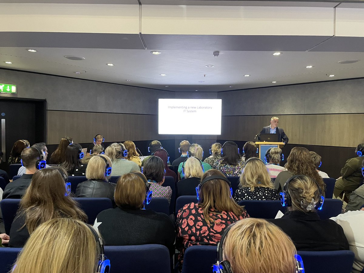 BloodSciences's tweet photo. Starting the day with a talk on pathology IT and it looks like we’re at a silent disco! #IBMSCongress2023 https://t.co/qtoXyQ2EfT