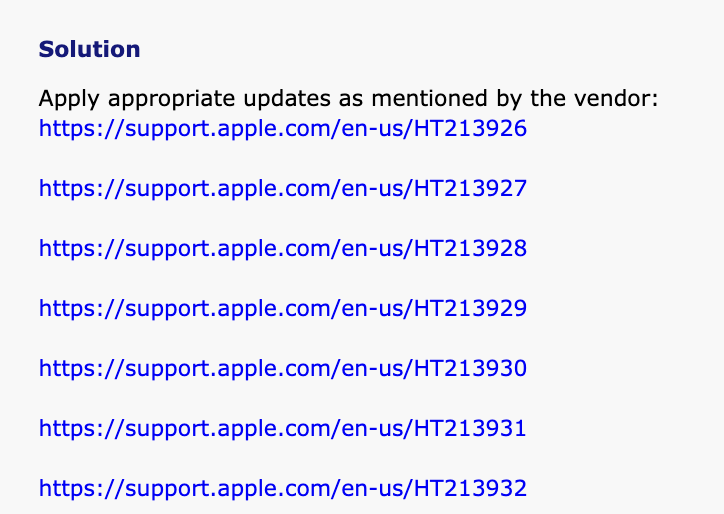 maqdamyasir's tweet photo. Government of India (CERT) has posted a list of multiple security threats (vulnerability report) found in Apple devices (earlier builds).
The possible solution, of course, would be to update the device(s) to the latest builds.
#Apple #iPhone15ProMax #iPhone15Series #applesecurity https://t.co/Dev9TjDs4u