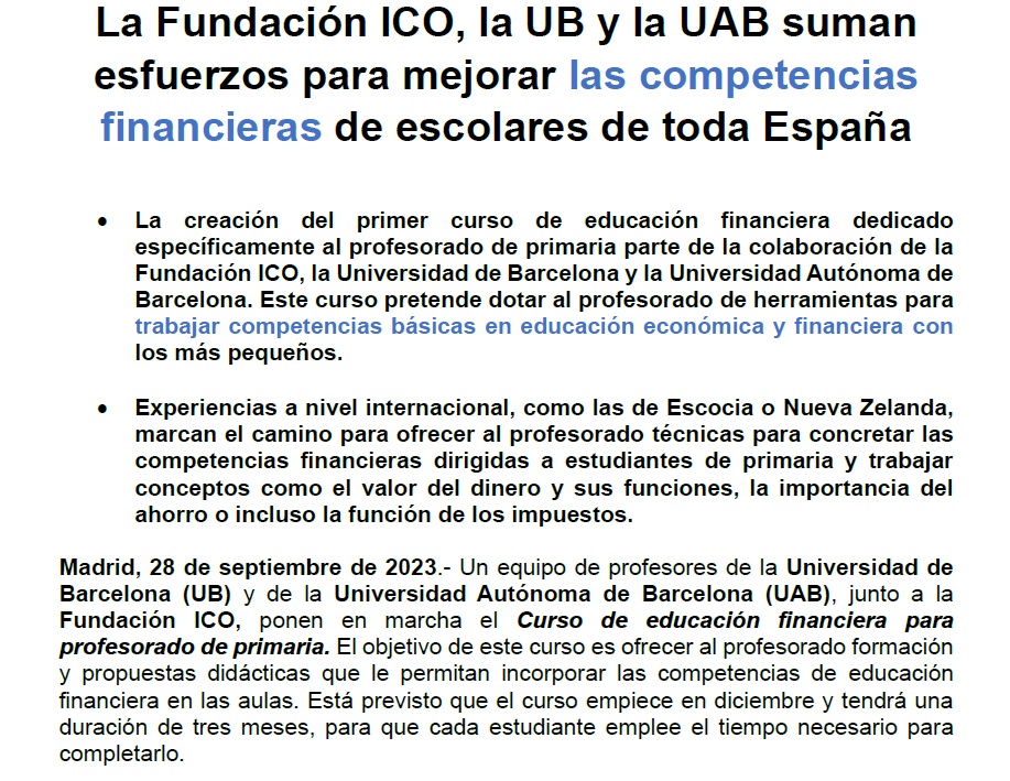 GIEEF_EDUFINAN's tweet photo. ¿Se pueden minimizar los efectos de las crisis financieras?
La educación financiera en la escuela temprana ayudaría. Para ello el profesorado necesita formarse e incorporar contenidos dirigidos a niñ@s 

Presentación curso educación financiera: 28 septiembre 17:30h. 🧵 https://t.co/WN74JbEPtz