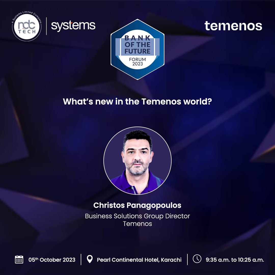 NdcTechTweet's tweet image. We are pleased to bring on board with us leading minds from the banking industry who will be setting the stage at Bank of the Future Forum 2023. Don’t miss out on the chance to be a part of this incredible forum
Register now: lnkd.in/d2Vwgxyb
#NdcTech #Temenos #Systems
