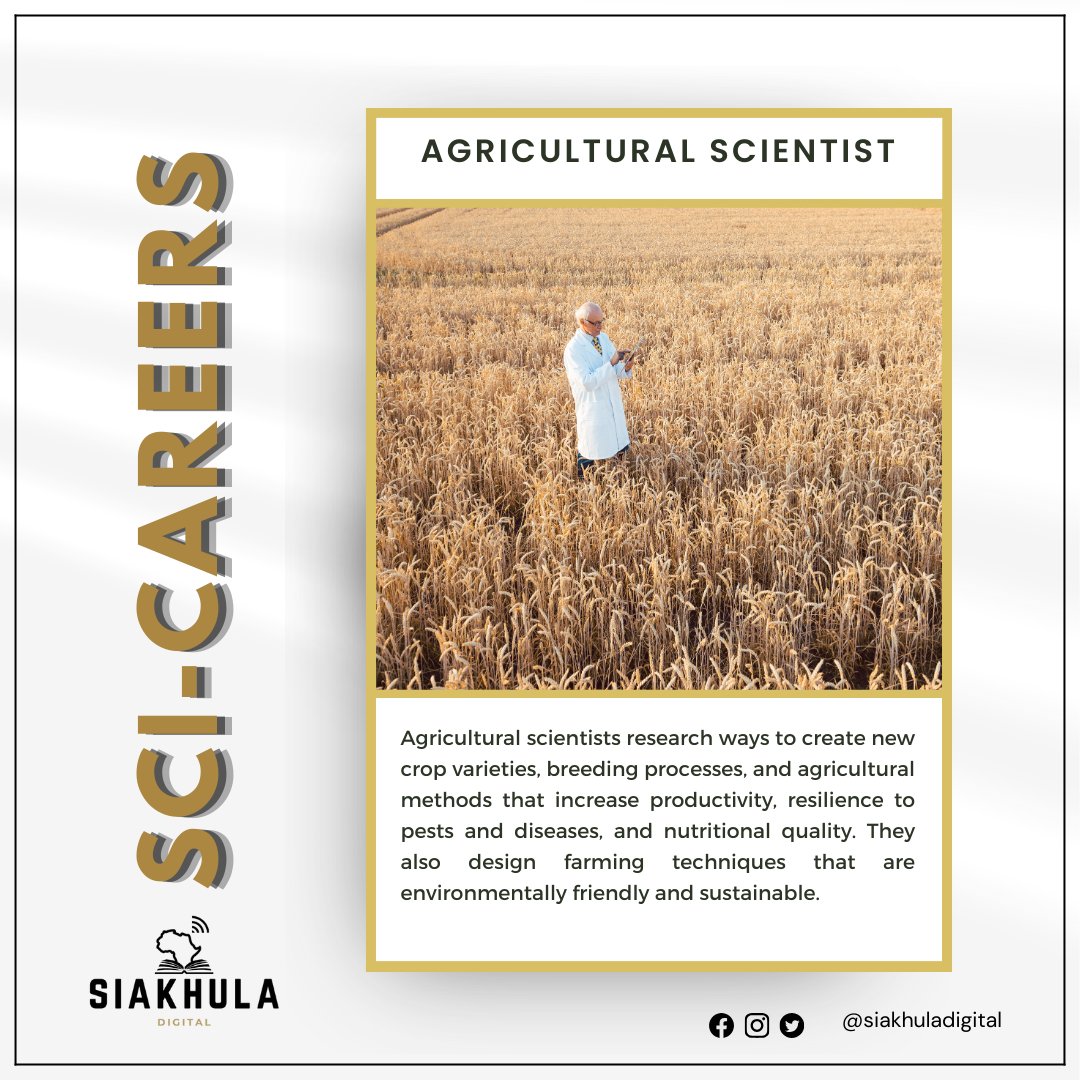 Explore the world of #AgriculturalScience this #TuesACareerDay. It's not just farming; it's a science that feeds the world 🌍🌾🌿. #FoodSecurity #Sustainability
