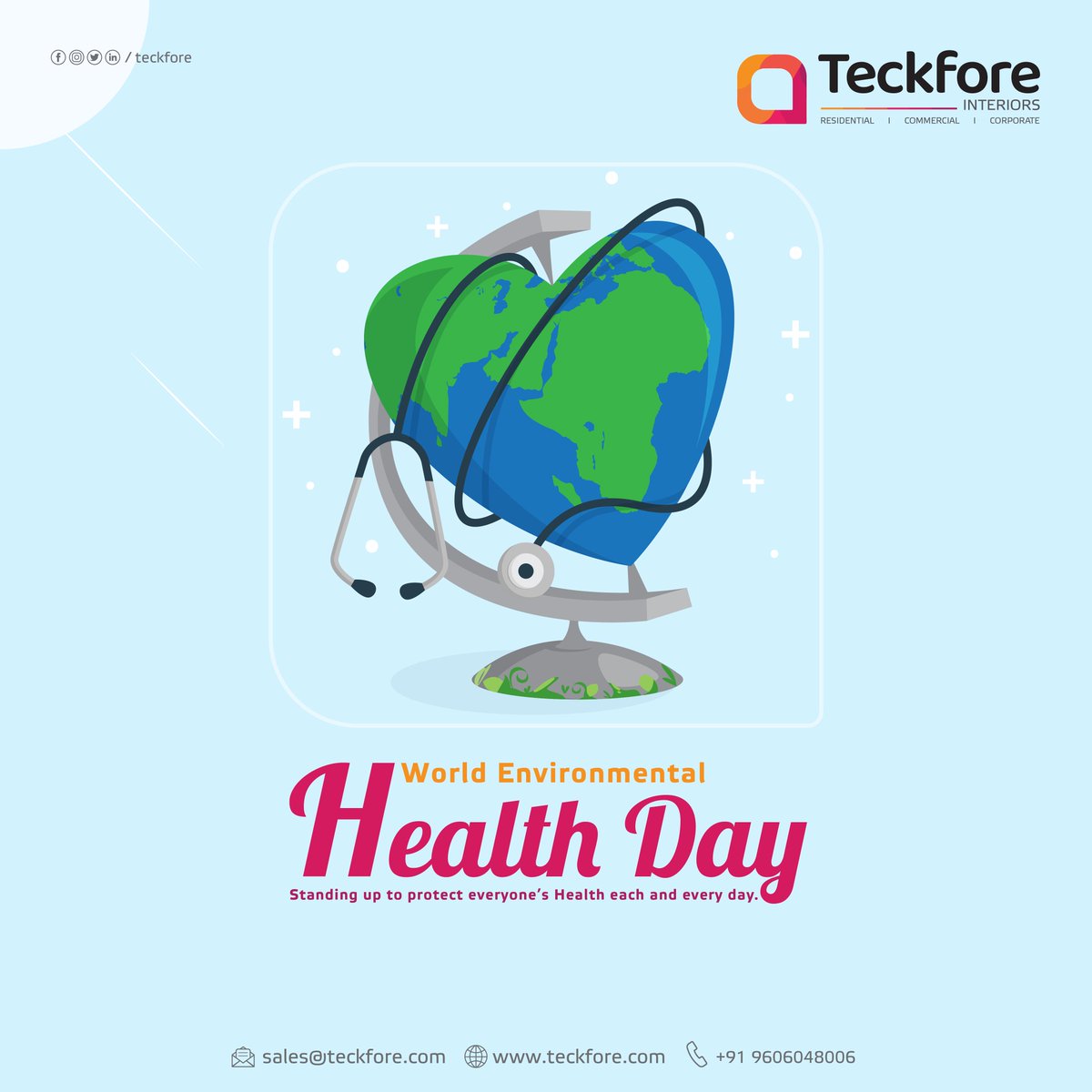 🌿 'Health is the treasure we all share. Let's guard it fiercely, every single day.' 💚 
#teckfore  #EnvironmentalHealthDay #ProtectOurHealth
#HealthForAll #SustainabilityMatters  #HealthyPlanetHealthyPeople  #GreenLiving
#StandUpForHealth #GlobalWellness  #CommunityHealth