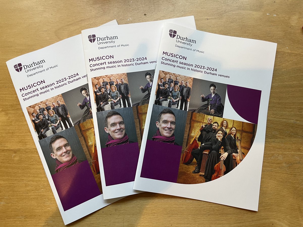 Brochures! That can only mean that our 2023-4 season is officially launched! Fantastic music coming up throughout the year in the centre of Durham. Check the website at durham.ac.uk/musicon for full info and tickets.