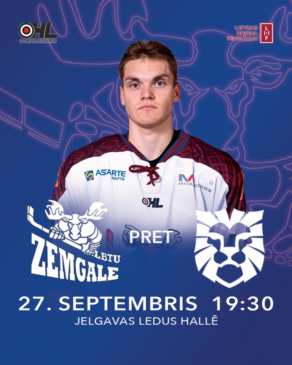 hkzemgale's tweet photo. Savās mājās uzņemsim augsti motivēto komandu @hsrigahockey, kura neļaus mums viegli aizvadīt spēli. Pērc biļetes tiešsaistē: https://t.co/g0Bu9AxxyM
#optibethokejaliga #hkzemgale #hsriga #hokejs https://t.co/ZUwnTdx18H