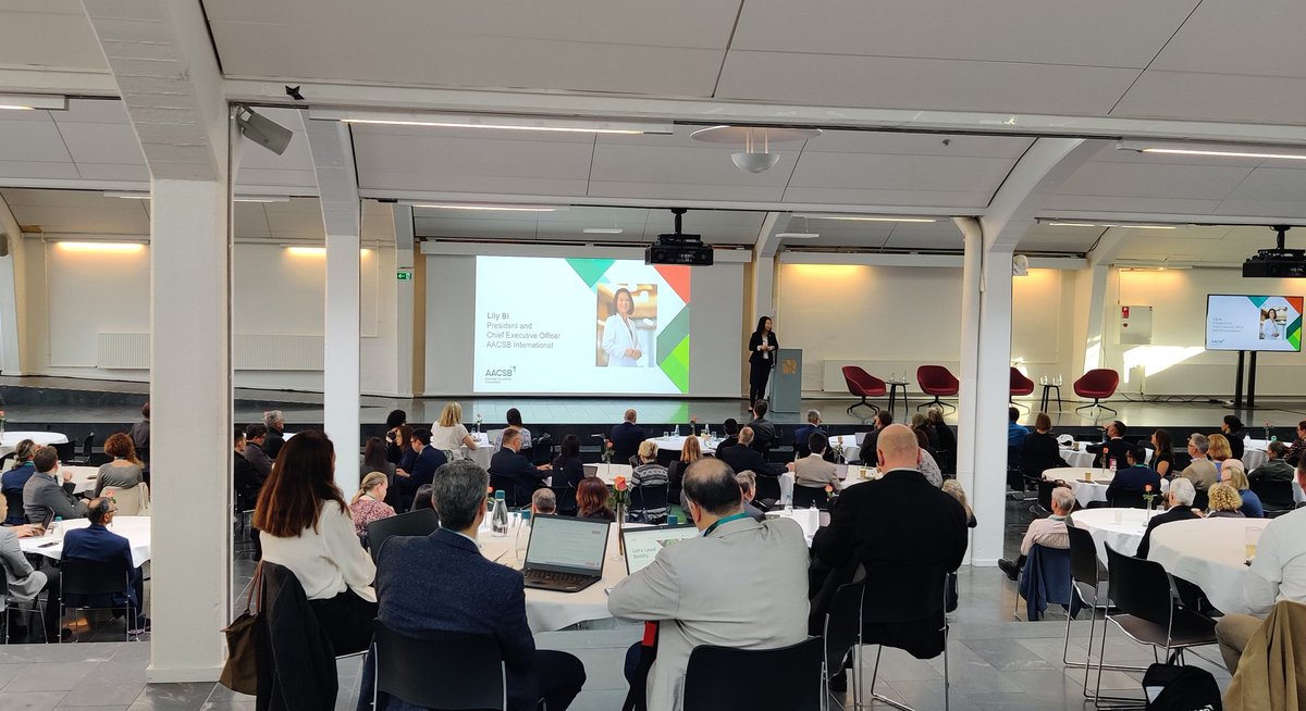 AACSB's tweet photo. #AACSB 's President &CEO Lily Bi opens the 2023 Societal Impact Conference. Excited to get started! #ConnectedForBetter https://t.co/YOj1g0j7WN
