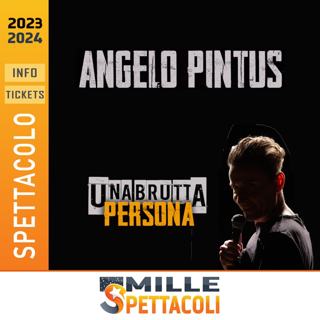 millespettacoli's tweet photo. 🎭 Angelo Pintus Torna in Tour con "Una Brutta Persona"! 

Info e biglietti su https://t.co/wLGzKgv9YV! 

📣 Non perdere l'occasione di vivere una serata all'insegna del divertimento e delle risate con Angelo Pintus! 🤣

#AngeloPintus #Cabaret #Teatro #Spettacolo #OneManShow https://t.co/LlMHAhshXC