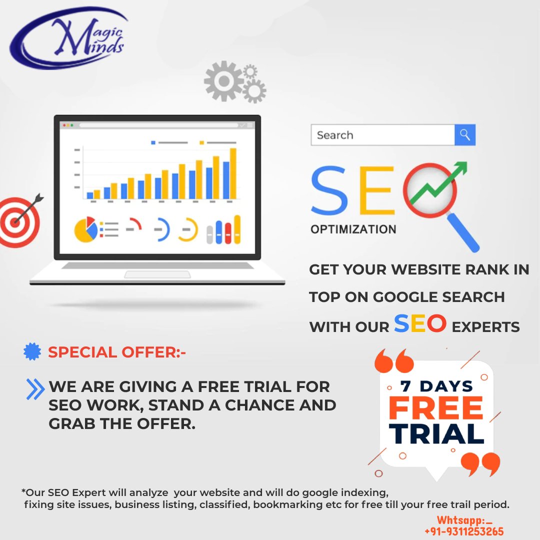 mmcspvtltd's tweet photo. Transform your online presence with MagicMinds' SEO expertise!  Our tailored SEO services will optimize your website for higher rankings and increased visibility. 

https://t.co/3EmY2INKKx
Email: info@magicmindscs.com

#seo #searchengineoptimization #seomarketing #seoage https://t.co/fUTfnbjFAy