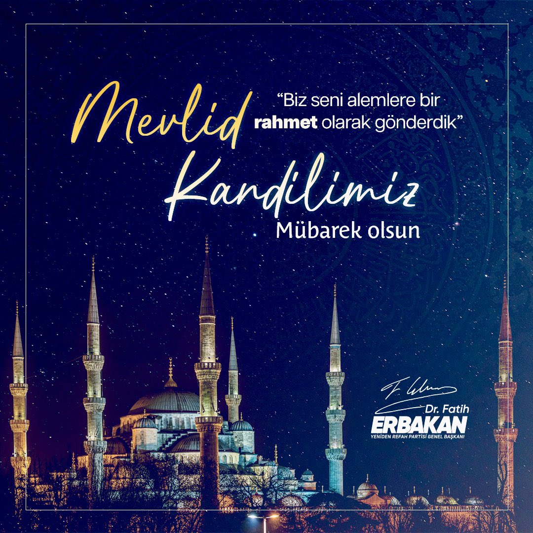 erbakanfatih's tweet photo. Mevlid Kandilimiz mübarek olsun. https://t.co/MGEhxYGWmH
