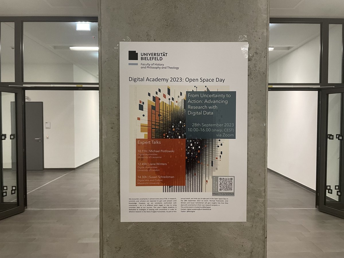 🚀All is set! We will open the workshop program of our Digital Academy #DA2023 in a few minutes! Join us on Thursday, when we will discuss "From #Uncertainty to Action: Advancing Research with Digital Data" with 3 esteemed experts - our #OpenSpaceDay 👉uni-bielefeld.de/fakultaeten/ge… #DH
