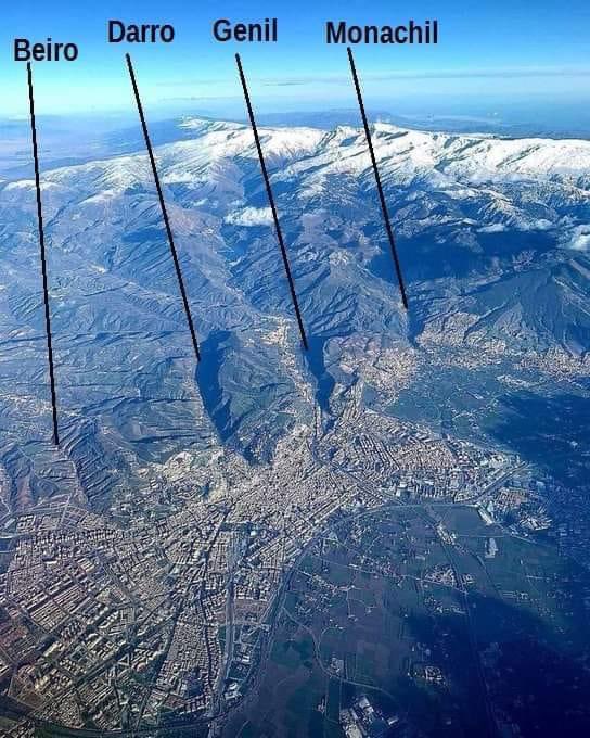 Las cuencas de los rios que atraviesan Granada capital.