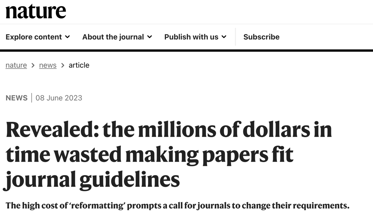 I wish as academics we could focus on producing evidence and not waste time reformatting. I am glad this has now been quantified. But I would like to think these may reflect a lower bound on the true cost as there is an extensive margin as well.

I have a whole trail of perfectly