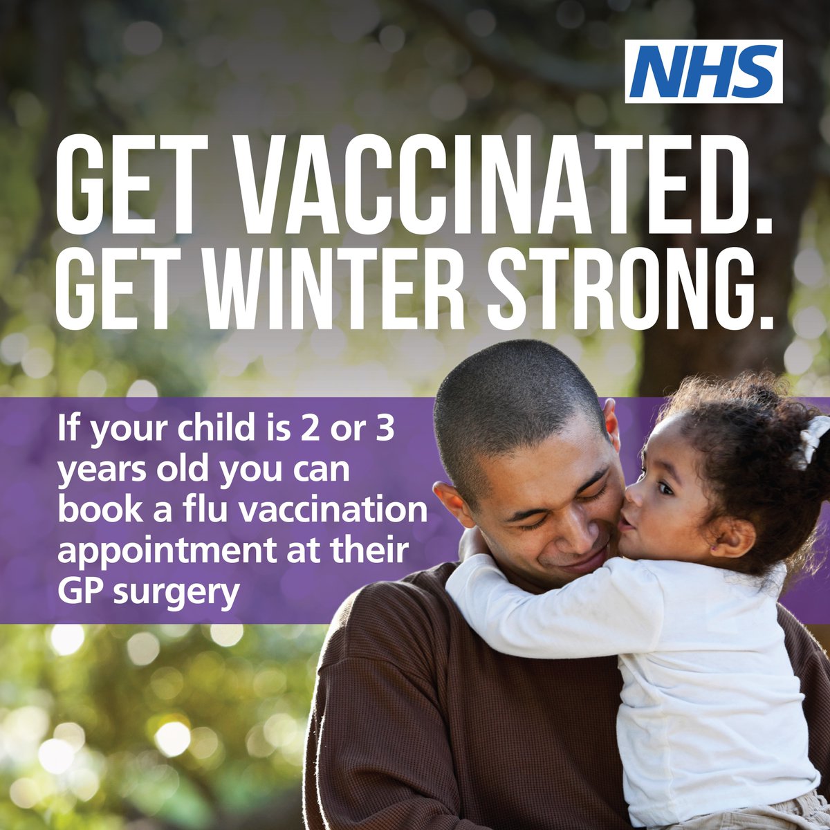 👨‍👩‍👦 If your child is 2 or 3 years old you can book a flu vaccination appointment at their GP surgery.
 
Protect your child against flu this winter. 

➡️ To find out more, visit  orlo.uk/GetVaccinated_…
