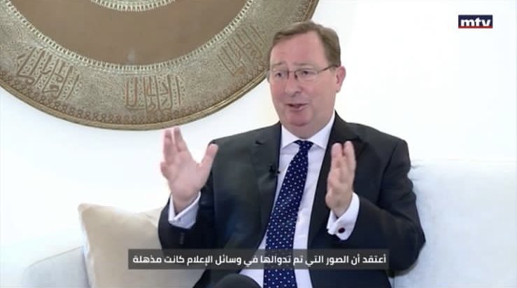 Incase you missed it!

Ambassador <a href="/HamishCowell/">Hamish Cowell</a>'s exclusive interview with <a href="/mtvlebanon/">MTV Lebanon</a> 

Discussed ongoing support to <a href="/lebarmyofficial/">الجيش اللبناني</a>, Presidency, economic crisis, justice for port blast victims, refugees and importance of tolerance and freedom.

👉 mtv.com.lb/News/%D9%85%D9…