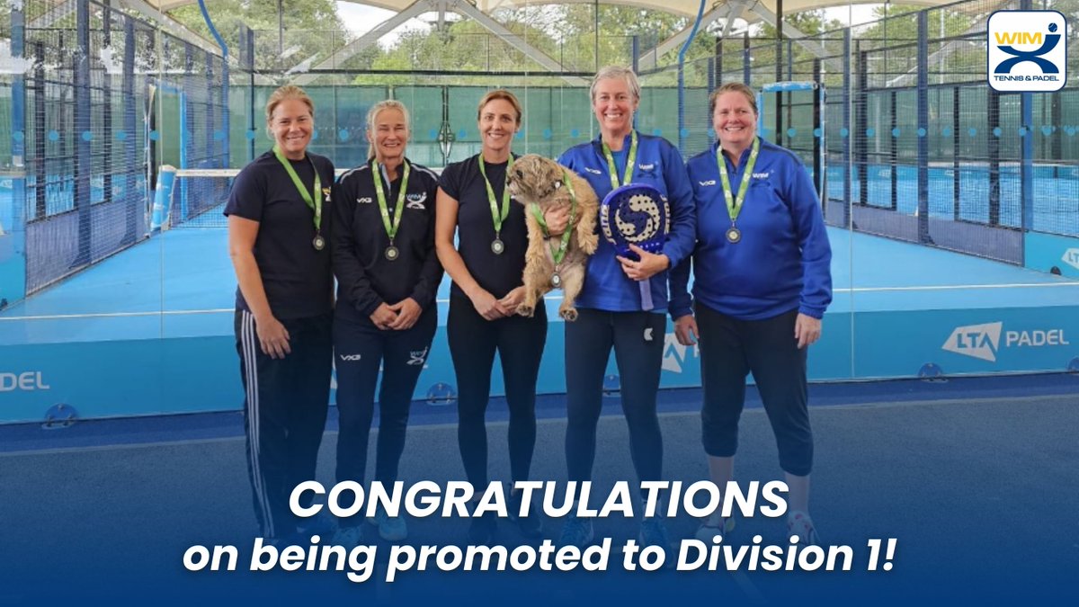 🎉Congratulations to the #wimxtennisacademy ladies padel team on being promoted to Division 1 in the <a href="/LTA/">ＬＴＡ</a> National Club League! 🙌👏

Your success not only reflects your individual talents but also the strong teamwork and support within Wimx Tennis Academy.

#ltapadelleague #LTA