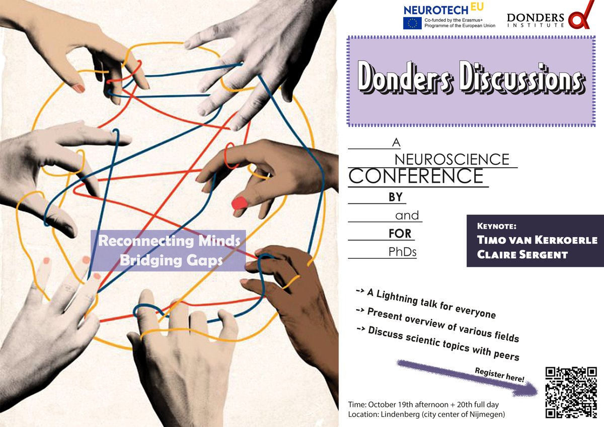 Donders Institute (@dondersinst) on Twitter photo 🥳Registration for <a href="/dondersdiscuss/">Donders Discussions</a> is open!
A #neuroscience conference made by and for #PhDs (and postdocs), inside and outside Donders!
Supported by <a href="/theneurotechEU/">NeurotechEU</a>, on October 19-20th we will bring you a fun and insightful event
Check out our program👇
ru.nl/donders/forms/… 🥳Registration for <a href="/dondersdiscuss/">Donders Discussions</a> is open!
A #neuroscience conference made by and for #PhDs (and postdocs), inside and outside Donders!
Supported by <a href="/theneurotechEU/">NeurotechEU</a>, on October 19-20th we will bring you a fun and insightful event
Check out our program👇
ru.nl/donders/forms/…