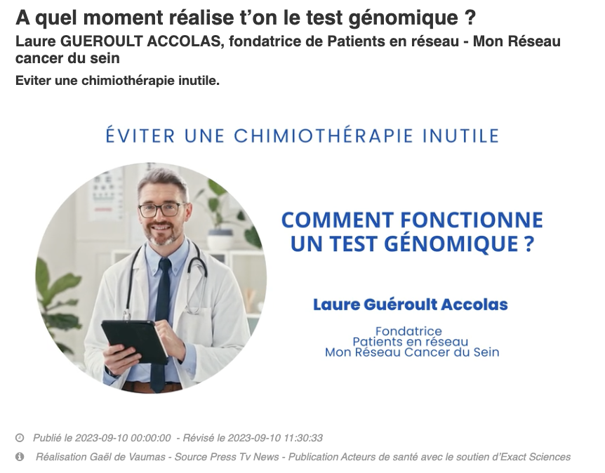 “Un #testgenomique est réalisé au moment de la chirurgie du #cancerdusein pour préciser avec certitude si, oui ou non, la patiente a besoin d'une #chimiotherapie”✔️Laure Guéroult Accolas #Patientsenréseau #cancer #oncologie <a href="/SFMPP_/">SFMPP</a> #SFMPP
🎬 acteursdesante.fr/a-quel-moment-…