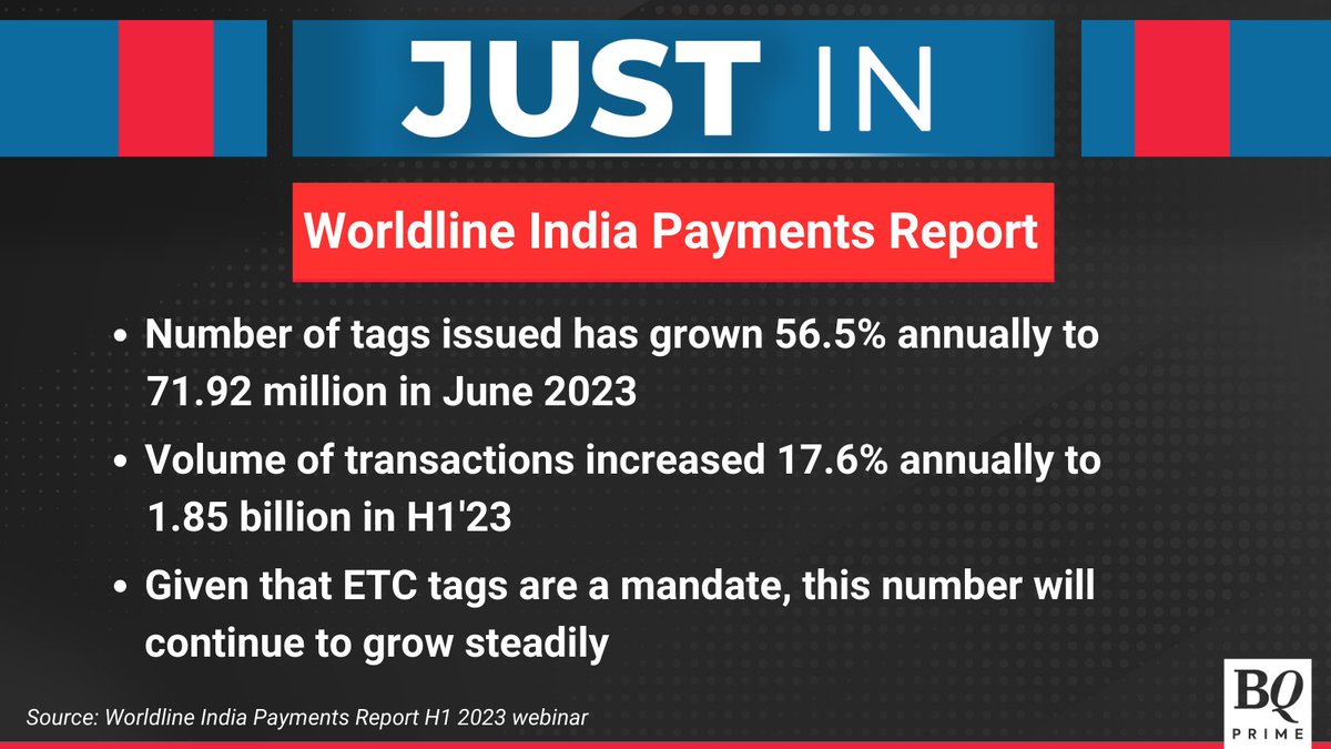 Electronic toll collection to grow faster as new use cases come online: Worldline India For the latest news and updates, visit: bqprime.com