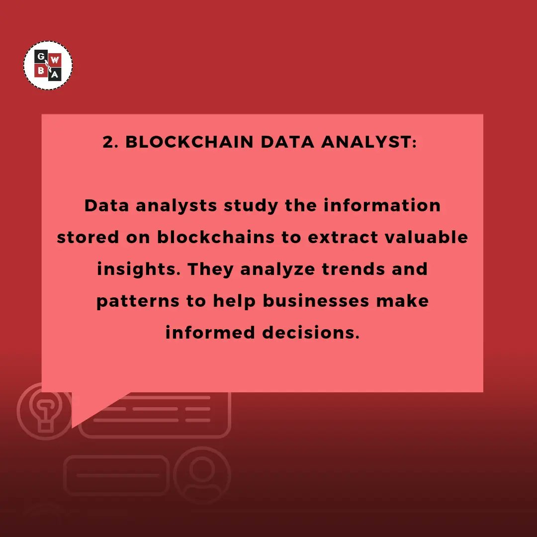 GBWA_blockchain's tweet photo. Today we'll be discussing some of the job opportunities in the Blockchain industry
#blockchaintechnology #metaverse #virtualreality #nft #nftcommunity #crypto #cryptocurrency #DeFi #decentraland #sidechain #poi #chainlinking #cbdc #sharding #blockchains #blockchainindustry https://t.co/H7pxTENV85