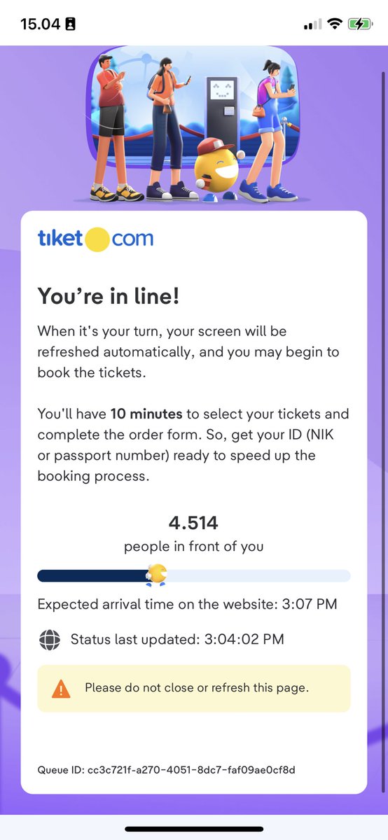 EndruWts's tweet photo. ada yang mau dibantuin war ticket TWICE ready to be concert Jakarta? aku udah ada tiket pink soundcheck tapi aku iseng2 cek tiket tbtb antrian aku lumayan didepan😀🙏 #wts #readytobe #Twice_5th_world_tour https://t.co/3awvHn55im