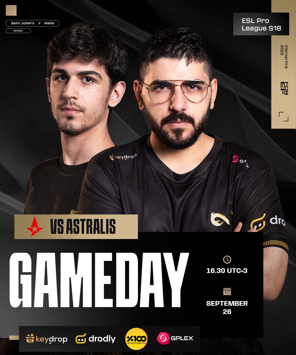 🔥 ESL Pro League Season 18 Playoffs Round 1 mücadelemizde rakibimiz Astralis!

📺 twitch.tv/rootthegamer 
🗺️ Bo3
🕟 16.30 UTC+3

⚔️ #battleforEF #forEF #yüzdeyüzgaming