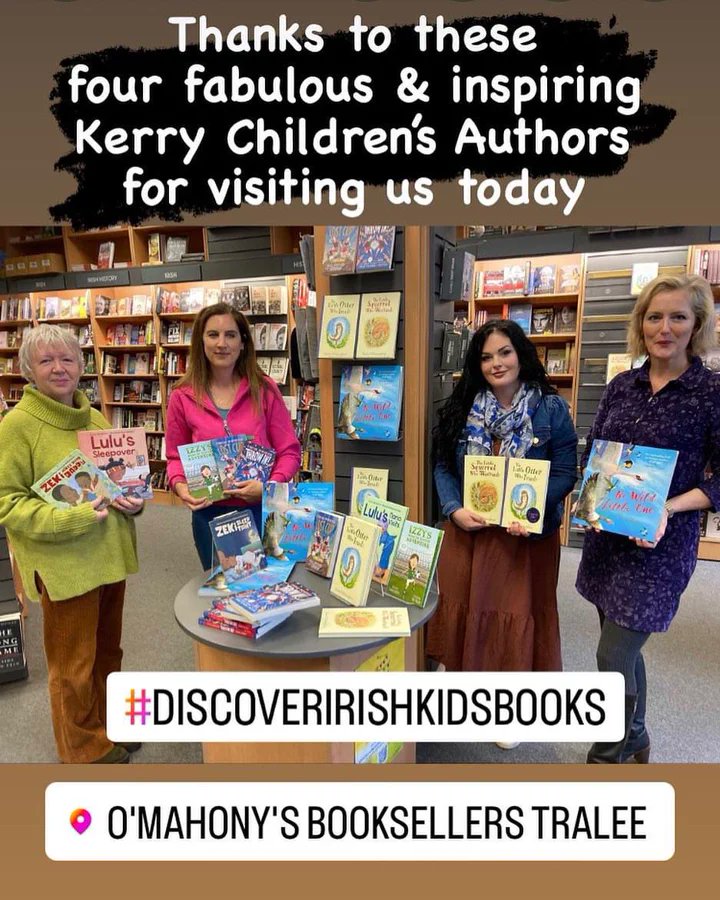 Had a fantastic morning with these wonderful authors @Hopewrites @emmalarkinbooks @AnnaMMcQuinn  in @OMahonysBooks Tralee yesterday promoting @IrishKidsBooks 
#discoveririshkidsbooks #childrensbooksireland #booktwt #BookTwitter #WritingCommunity #irish