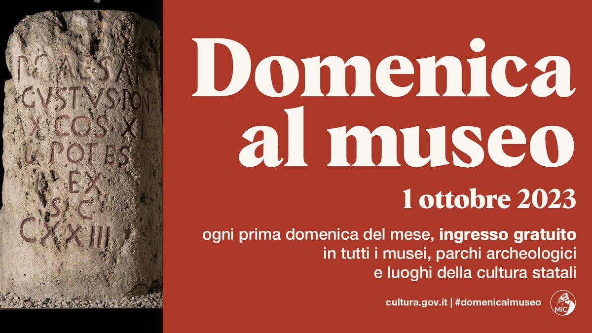 Il 1° ottobre torna la #domenicalmuseo!
Il Museo sarà aperto dalle 8.30 alle 19.30, con ingresso GRATUITO per tutti!
Alle ore 11,00 e alle ore 16,00  visite guidate per scoprire le nostre collezioni!

#domenicalmuseo #museitaliani #mic #primadomenicadelmese #direzionemuseimarche