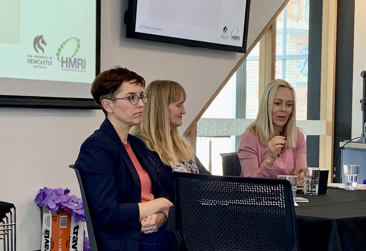 L/Prof Elaine Holmes, <a href="/hmstaudacher/">Heidi Staudacher PhD AdvAPD</a> &amp; <a href="/ProfCCollins/">Laureate Prof Clare Collins AO</a> discuss future directions in the field of precision nutrition at the <a href="/UONnutrition/">UON Nutrition</a> symposium, Nutrition and Metabolomics: New Frontiers in diet related health and well-being #NutrMetab <a href="/HMRIAustralia/">Hunter Medical Research Institute (HMRI)</a>