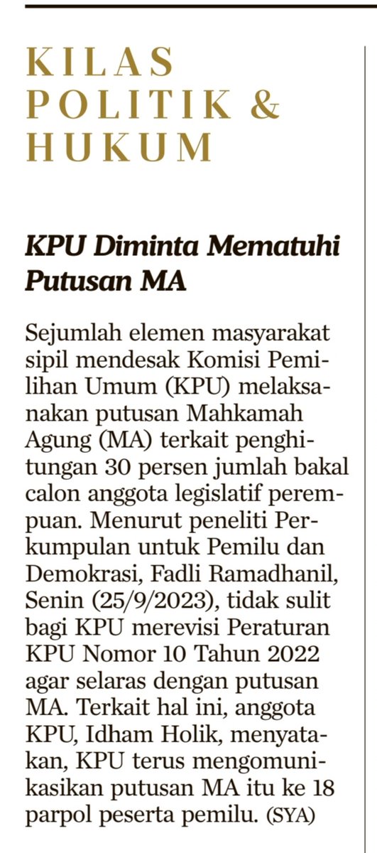 HadarNG's tweet photo. Jangan biarkan Pemilu  dilaksanakan @KPU_ID bertentangan dgn UU.

#tolakpemilucurang
#Pemilu2024 

@bawaslu_RI @DKPP_RI @jokowi @womencoalition @infid_ID @y_kalyanamitra @perludem @pusako_fhua @antikorupsi @puskapol_ui @JaDemokrasi @netgrit https://t.co/2FNTTZif6x