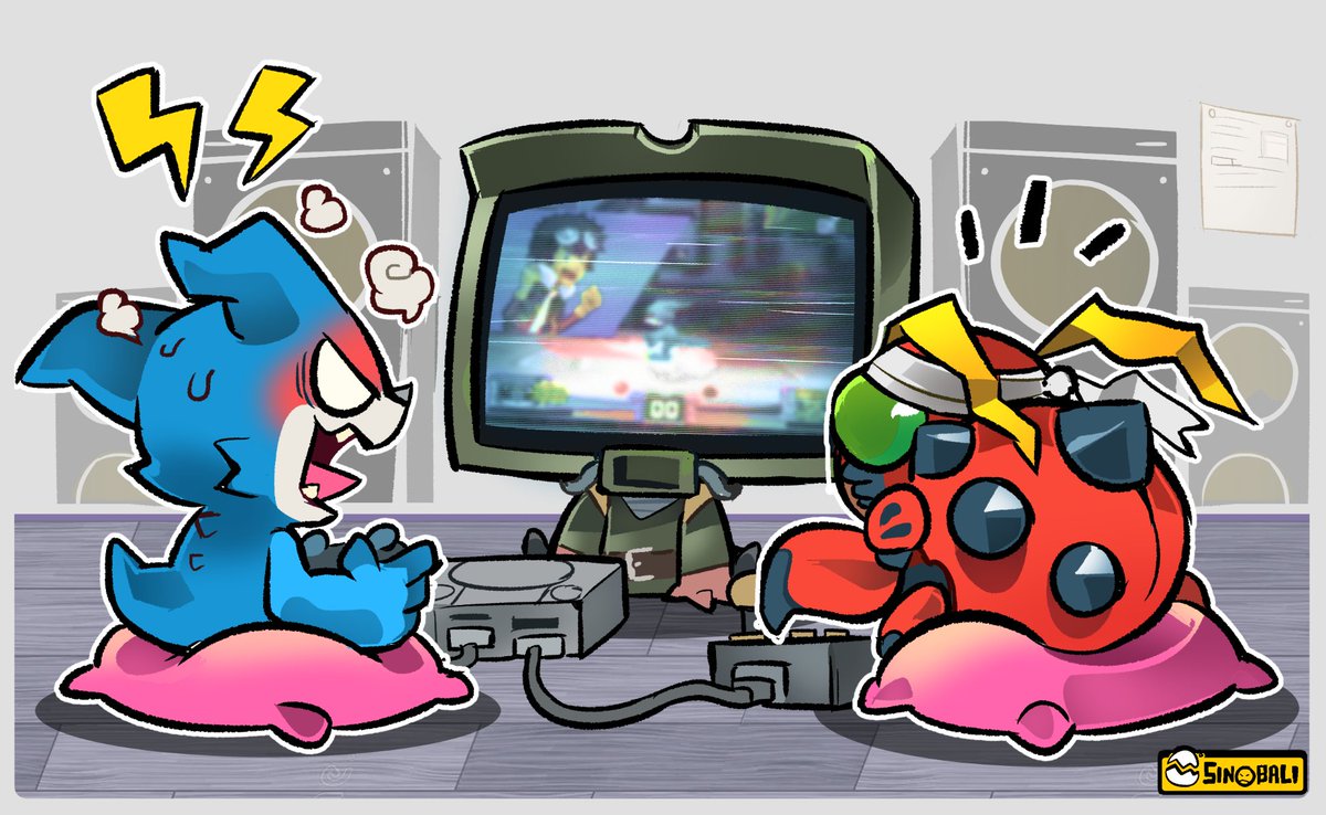 sinobali's tweet image. Digimon doing digi things.