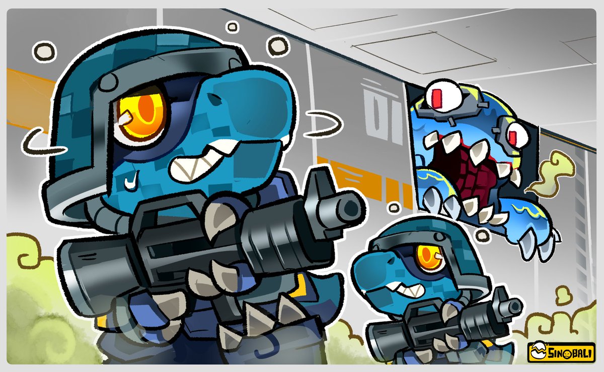 sinobali's tweet image. Digimon doing digi things.