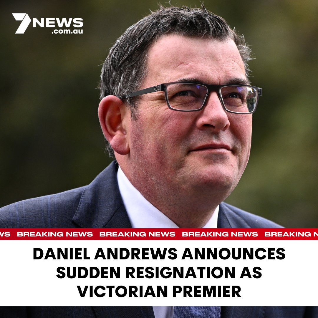 .<a href="/DanielAndrewsMP/">Dan Andrews</a> has announced his resignation as premier. 7news.link/AndrewsResigns #7NEWS