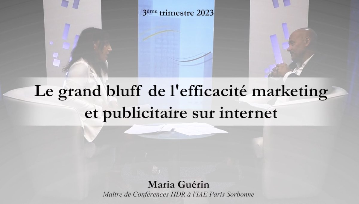 IQSOG's tweet image. [🎥 #IQSOG | @XerfiCanal 📺 | 26 septembre 2023]

Le grand bluff de l&apos;efficacité marketing et publicitaire sur internet

Maria Mercanti-Guérin (@mercantiguerin), IAE Paris-Sorbonne

xerficanal.com/iqsog/emission…