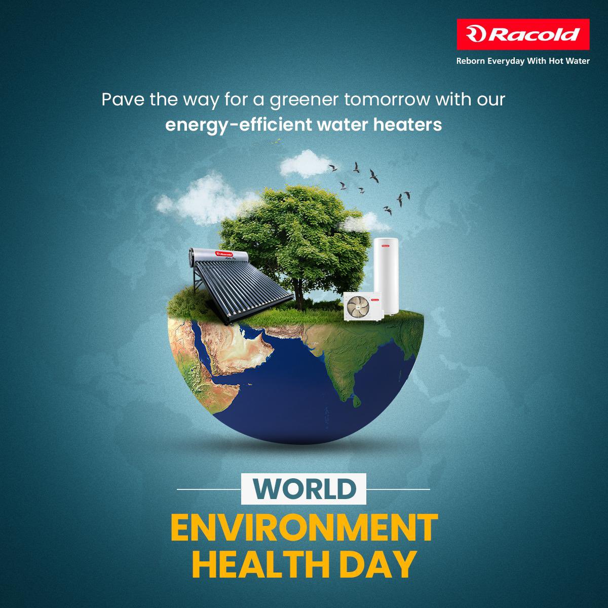 RacoldOfficial's tweet photo. Our commitment to the environment is as electrifying as our water heaters. Embrace eco-friendly heating with Racold today. 🌍🚿 

#WorldEnvironmentHealthDay #EcoFriendly #WaterHeaters #RacoldWaterHeaters #StorageWaterHeaters #BeReborn #Racold https://t.co/ht6civuNyc