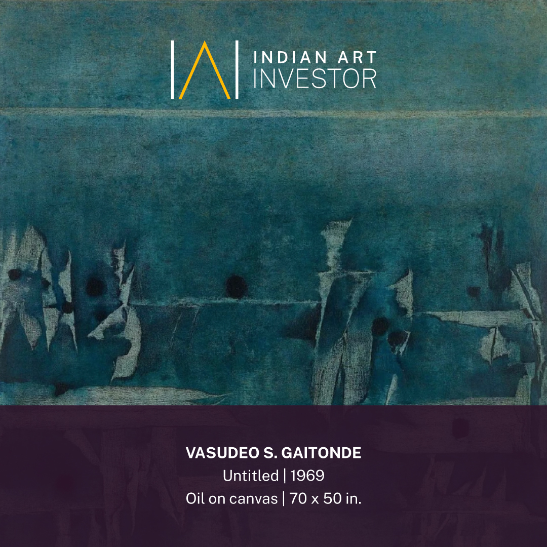 With a turnover of ₹949.2 crores ($143.5 M), V.S. Gaitonde is by far the highest contributor to the oil on canvas subsegment of the Indian art market at auction. 
.
#didyouknown#indianart #art #funfacts #artauction #auctionhouse #indianartist #vsgaitonde #oiloncanvas