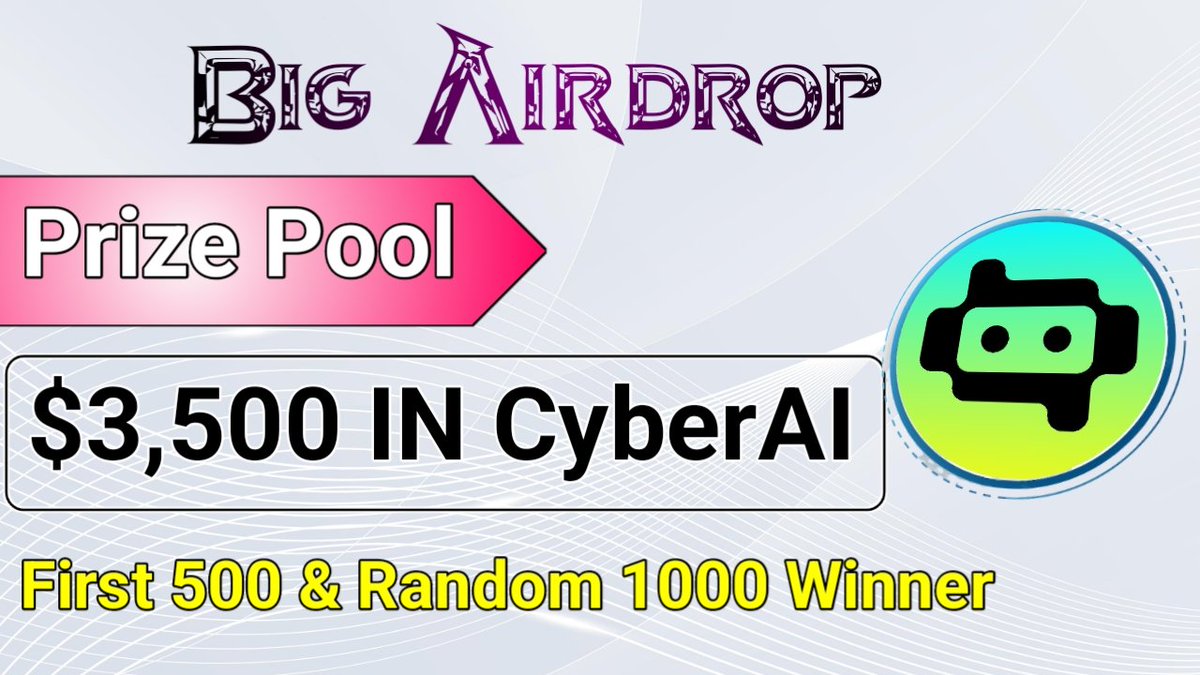 VirtualLand_'s tweet photo. 🥳 CyberAI X Virtual Land #Giveaway 

🏆 Prize Pool «» 3,500$ worth $CYBERAI

✅ Follow @VirtualLand_ &amp;
@CyberAI1024
✅ Like, RT &amp; Tag 3 Friends
✅ Complete #Gleam⤵️
https://t.co/ExepBjaWOX

⏳ Ends 3nd October

#CyberAI #Airdrop #Giveaway #Crypto #AI #FCFS #ETH #$CYBERAI https://t.co/IO1zD3m14I