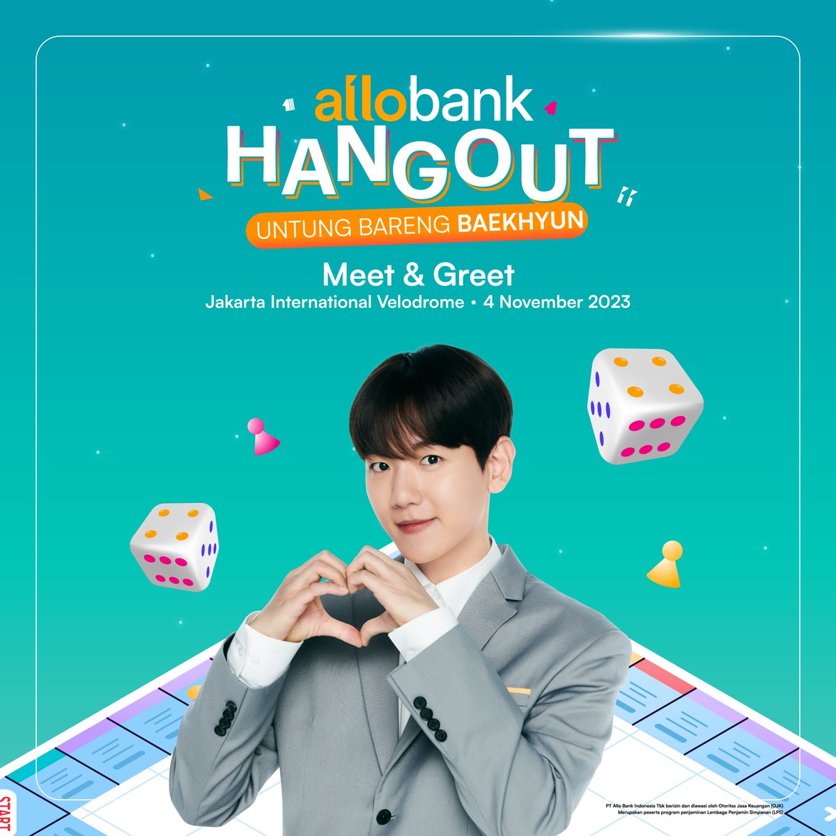 AlloBankID's tweet image. Ini dia yang kamu tunggu-tunggu,

🎲 ALLO BANK HANGOUT: UNTUNG BARENG BAEKHYUN 🎲
📅 4 November 2023
🏟️ Jakarta International Velodrome

Udah siap buat ketemu langsung dan seru-seruan bareng sama BAEKHYUN?

Stay tune hanya di media sosial Allo Bank! 🏈🎯🎮🧩
