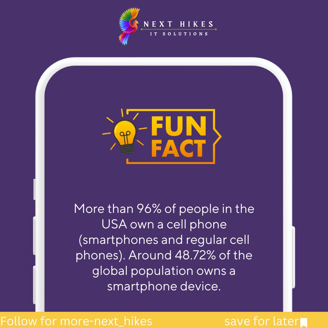 Nexthikes's tweet photo. Cell phone ownership in the USA exceeds 96%, with both smartphones and regular phones. Globally, nearly half use smartphones. #USMobileStats #GlobalTechTrends #ManmohanSingh #3rdODI #trending #USA #Cellphone #USMobileStats
#PhoneUsers
#DigitalDivide
#CellPhoneAddiction https://t.co/DrWUGW4AnN
