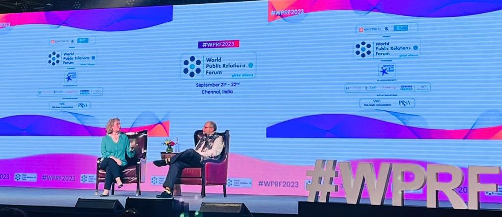 Adfactors PR is proud to be a part of World Public Relations Forum hosted in Chennai. The world's largest reputation management festival saw our Executive Director, Nikhil Dey, engaged in a chat with CCO, Isabel Lara, NPR #praxis #praxis10 #praxis2023 #WPRF #WPRF2023