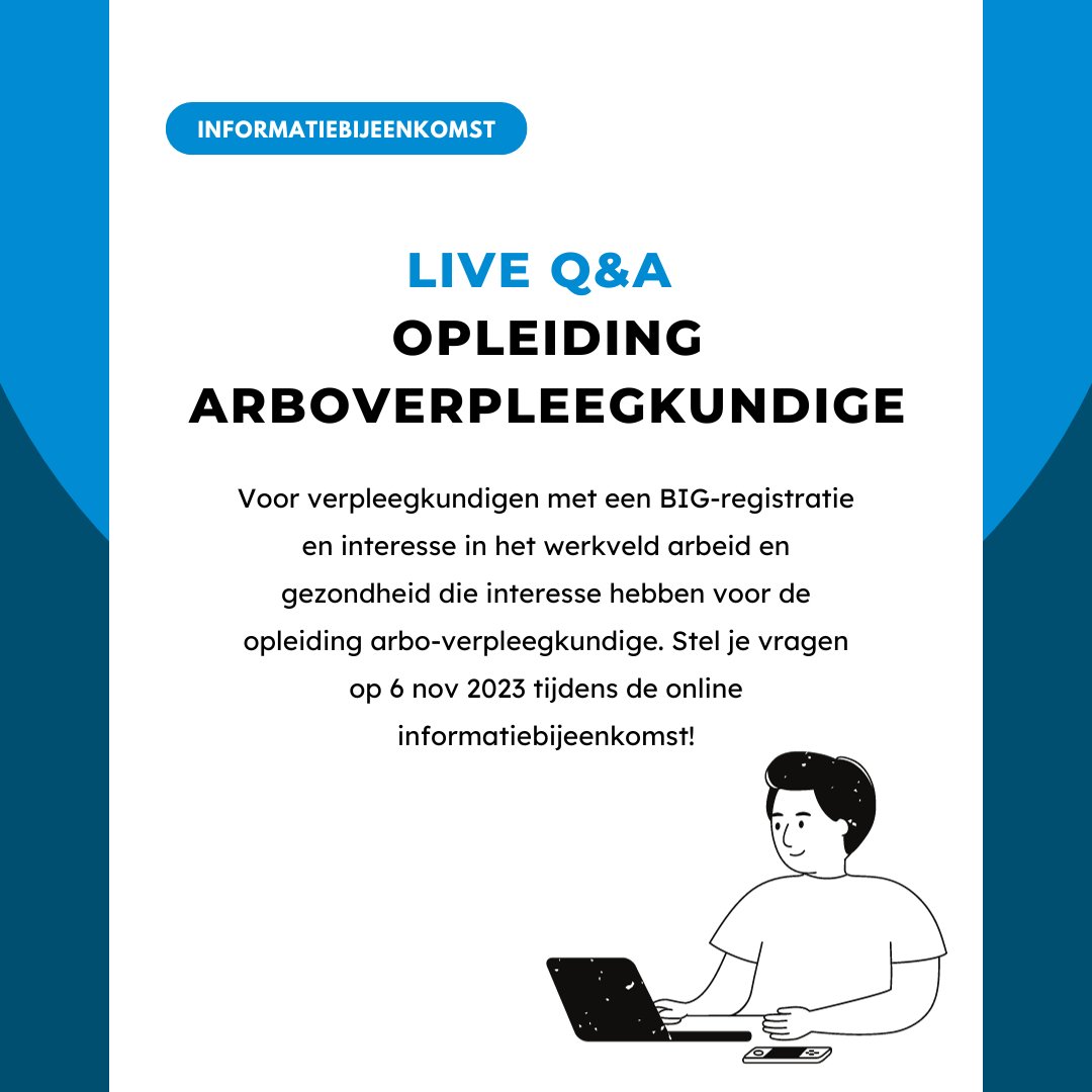 NSPOH's tweet image. Overweeg je om je in te schrijven voor de opleiding arboverpleegkundige? En wil je nog wat extra informatie? Meld je dan aan voor de gratis online informatiebijeenkomst op 6 nov 2023 of 10 jan 2024!
nspoh.nl/bij-en-naschol…