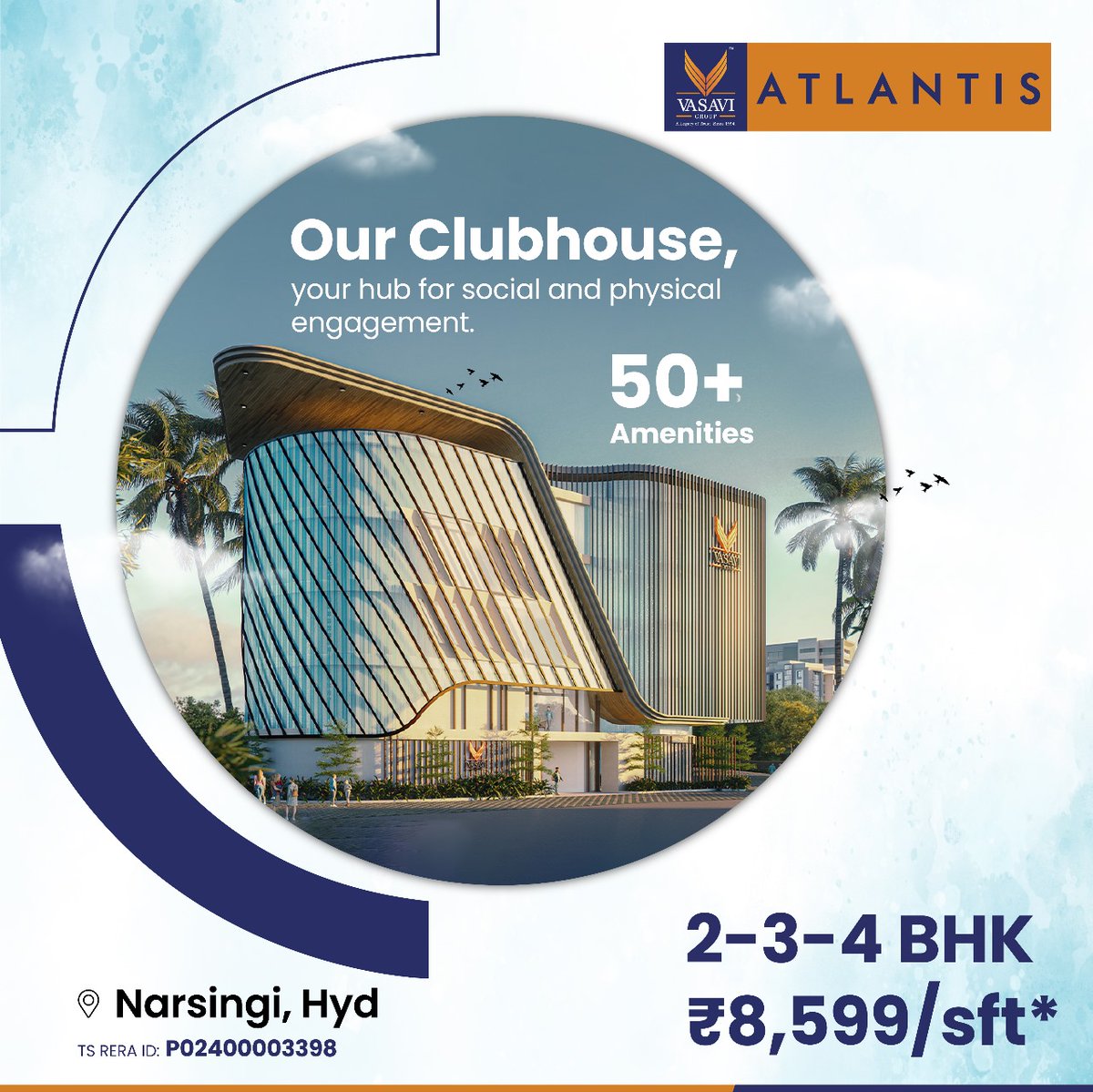 VasaviAtlantis's tweet photo. Gated Communities In Narsingi.
#vasaviatlantis is a premium #gated community of 3BHK &amp; 4 BHK apartments right in the heart of the city at #Narsingi, #Hyderabad near Financial District &amp; Kokapet amidst the twinkling lights of Gachibowli  https://t.co/KuY971evKY https://t.co/5fhp89Ek4y