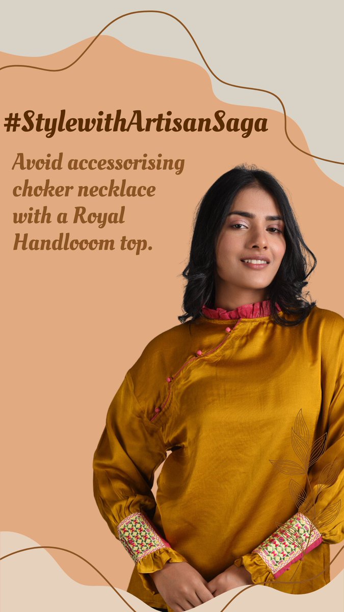 artisansaga's tweet photo. A big mistake made by many when styling a high-neck top is styling it with a choker. We suggest styling with a gemstone studs https://t.co/bkyPM7j3xf