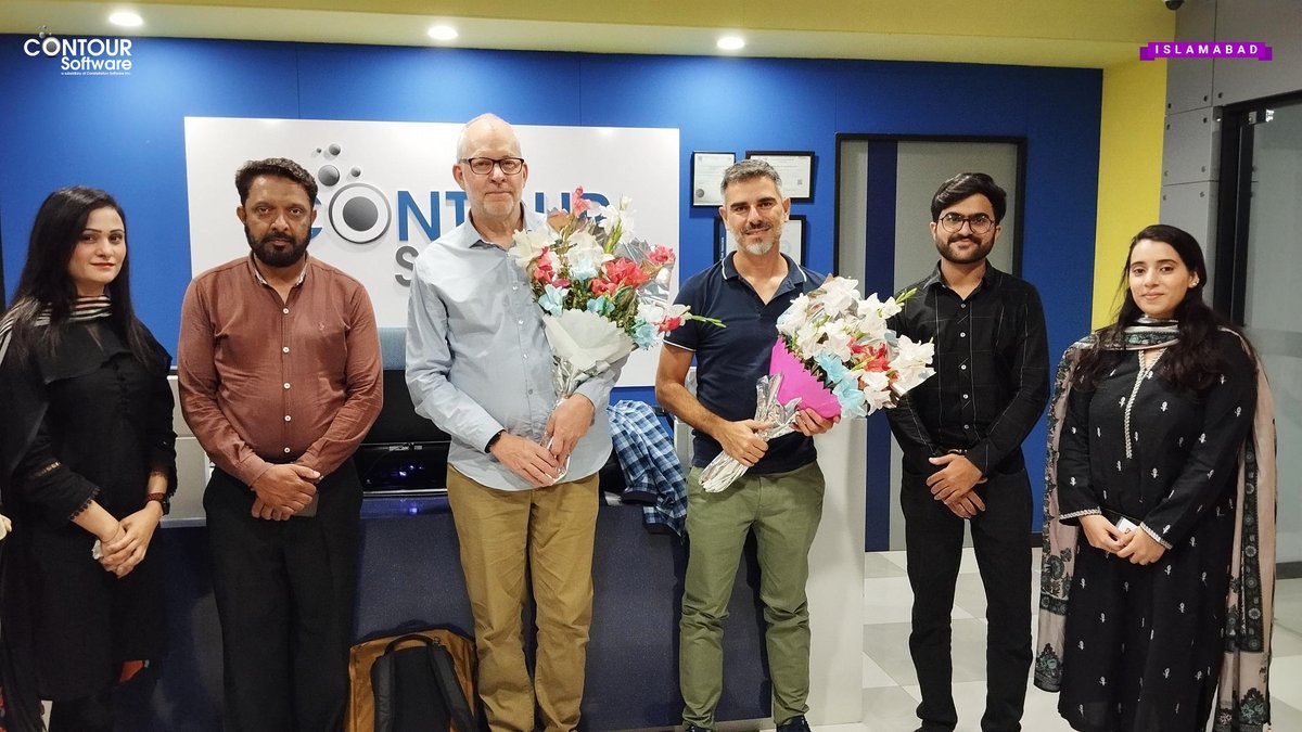 ContourSoftware's tweet photo. After Karachi, Contour Islamabad welcomed Robert Whittle (Founder & CTO) & Rafael Escolar (Technical Architect), visiting from the Jonas Bookassist team in Spain, to share their knowledge and expertise and work with their team.
#contoursoftware #softwareforlife #Lifeatcontour https://t.co/V92mx7noF7