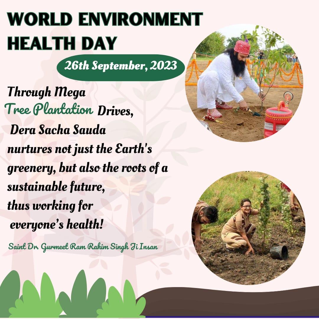 DishaRa00305053's tweet photo. To save the environment Dera Sacha Sauda volunteers are doing efforts by planting trees. They celebrate their birthdays and anniversaries by planting trees. With the inspiration of Saint Dr Gurmeet Ram Rahim Singh Ji insan
#WorldEnvironmentHealthDay https://t.co/yrRZPxrirF