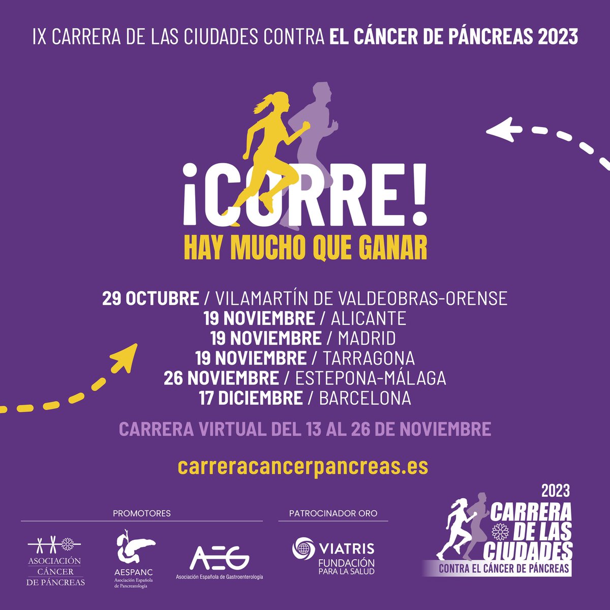 Reserva la fecha!! Corre!! Hay mucho que ganar contra el Cáncer de Páncreas @AESPANC @aegastro @Run4Pancreas