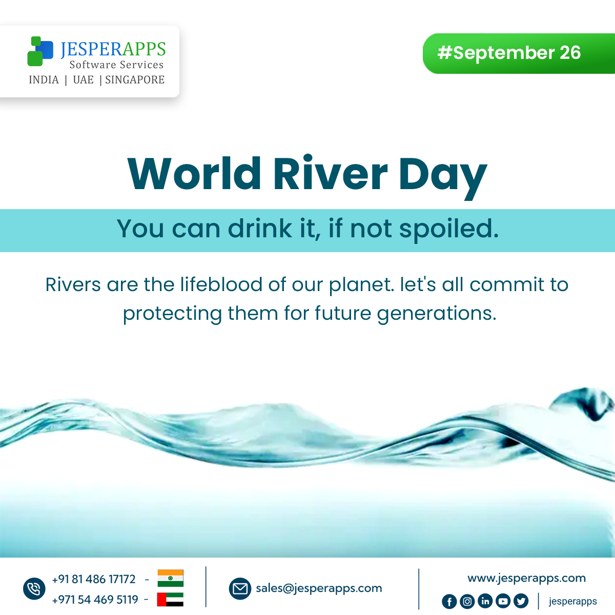 Rivers are under threat from pollution, climate change, and overdevelopment. On World Rivers Day, let's raise awareness of these threats and take action to protect our rivers 💧. #WorldRiversDay #ProtectOurRivers #RiversAreLife #CleanWaterForAll #SaveOurRivers