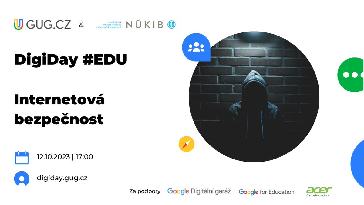 kohodal's tweet photo. Digitální doba nás zkouší na každém kroku. I proto budeme 12. 10. o  prevenci rizik v internetu vysílat živě pro učitele, školní preventisty i veřejnost. Ve spolupráci @GUGcz a @NUKIB_CZ.
V 17:00 s lidmi, kteří mají co říct.
program+registrace
Cena? 0 Kč!
https://t.co/mvDNDocBNr https://t.co/WP3Q3zxIWZ