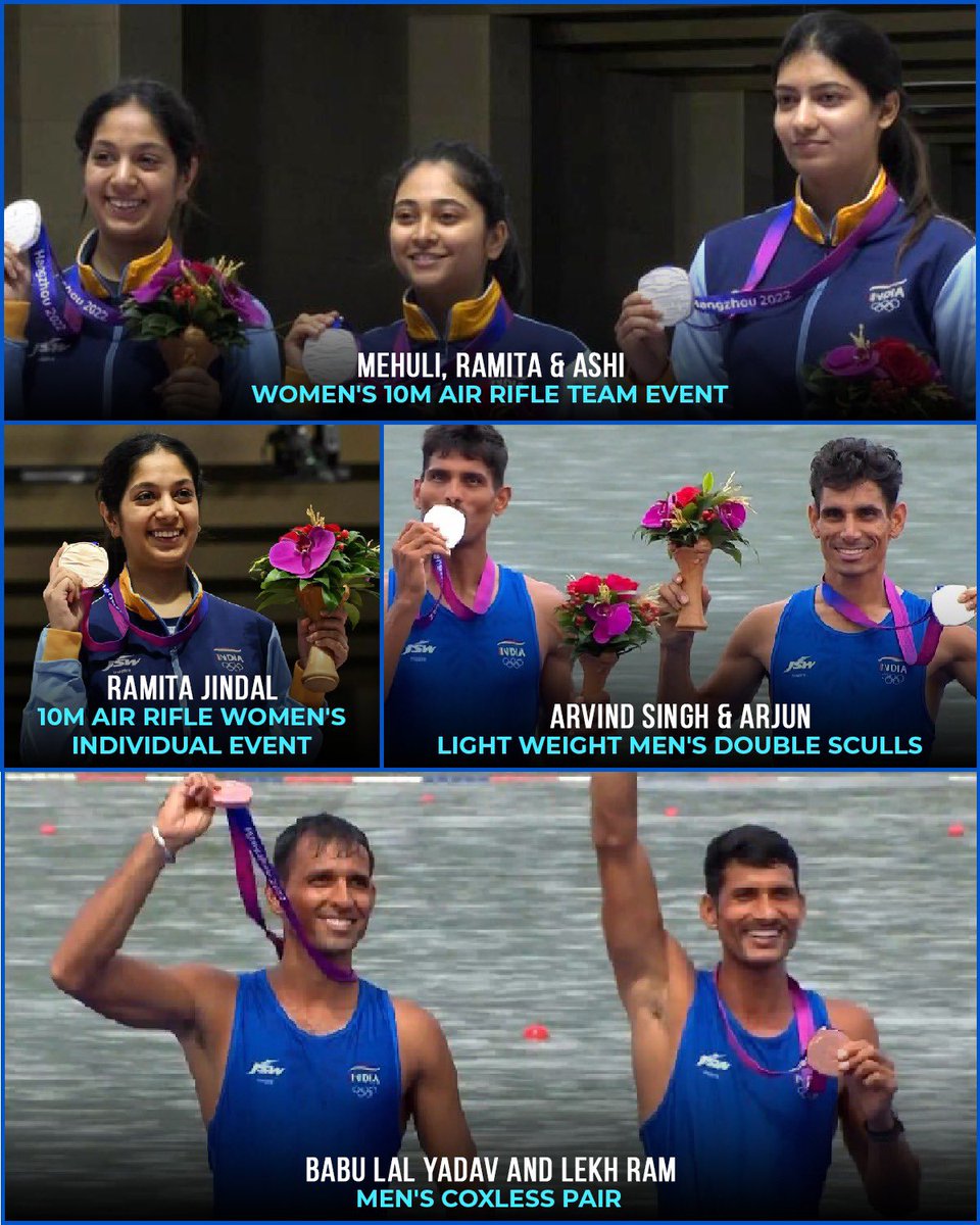 sachin_rt's tweet photo. Our athletes are making us proud at the Asian Games!🇮🇳
Congratulations to all our medal🏅 winners for their outstanding feat.

Keep reaching for the stars!
#AsianGames https://t.co/z2UiOE571g