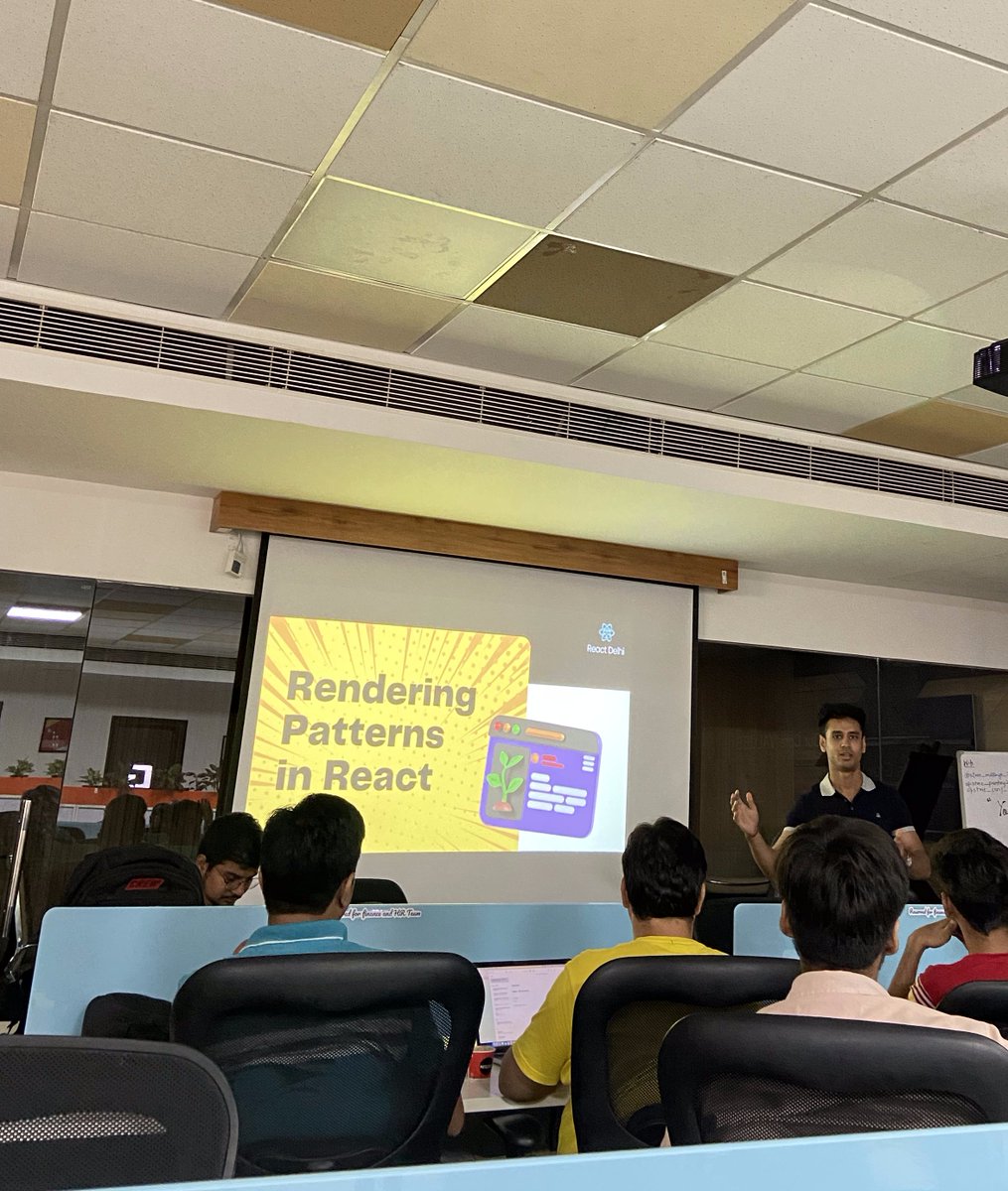 reactdelhi's tweet photo. 👏 A big shoutout to @fuzzysid_99 for breaking down Different Rendering Patterns in React! 🚀 
Understanding these methods made our React journey more exciting. Let's keep exploring! 💻🌟

#ReactDelhi #React #RenderingPatterns #TechTalk https://t.co/iW7EZvBFaT