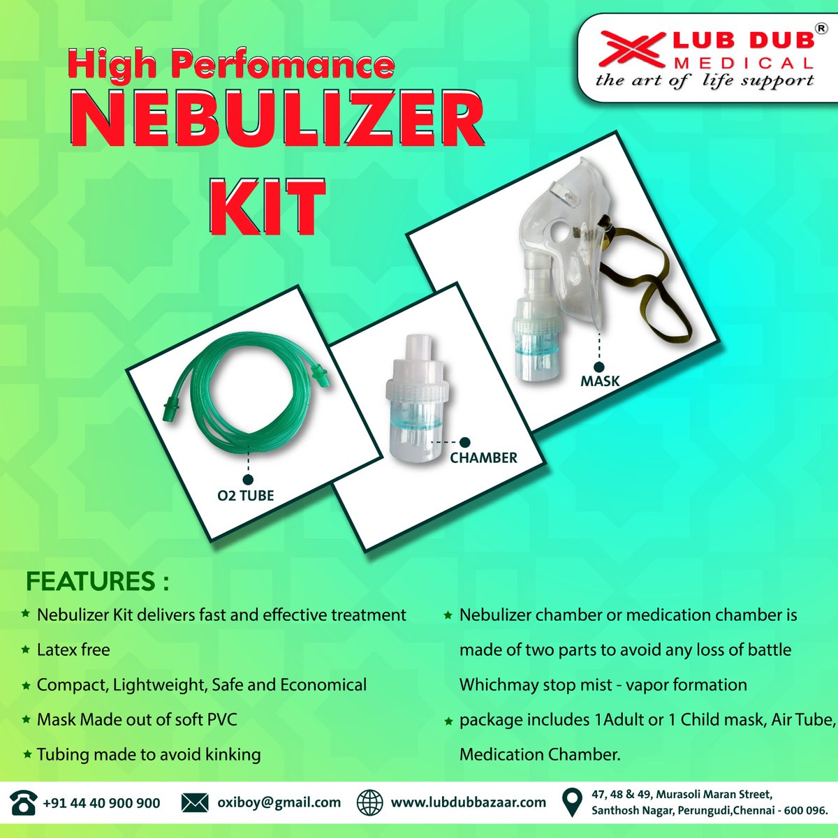 Lub_Dub_Biomed's tweet image. Nebulizer Kit
A nebulizer kit is a medical device that is used to deliver medication in the form of a mist that can be inhaled directly into the lungs. For more information, go to lubdubbazaar.com.
lubdubbazaar.com
#Nebulizer
#Aerosoltherapydevice